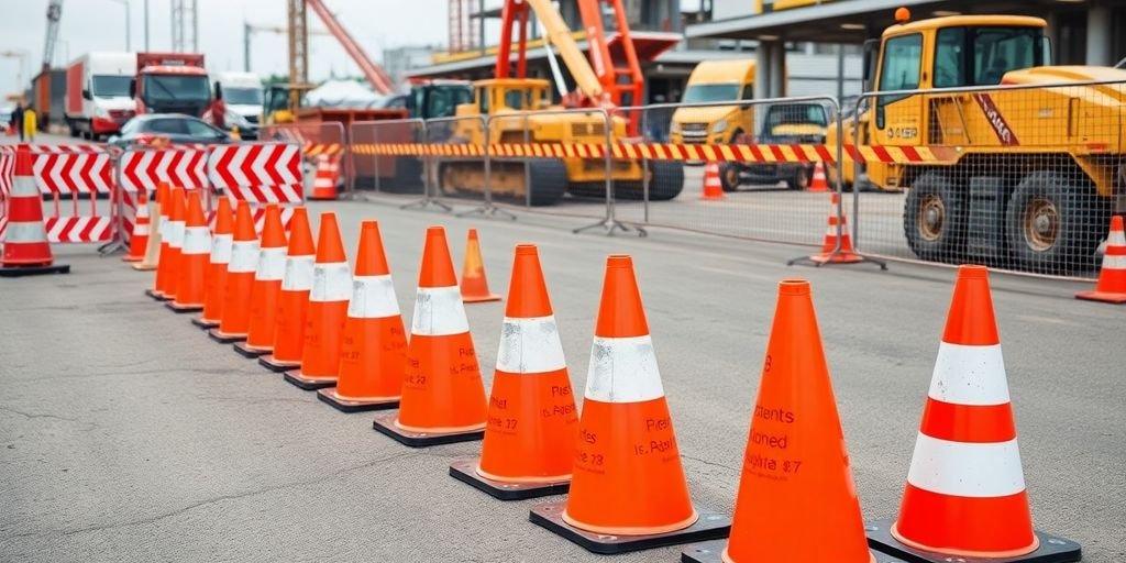 conos de seguridad en construcción